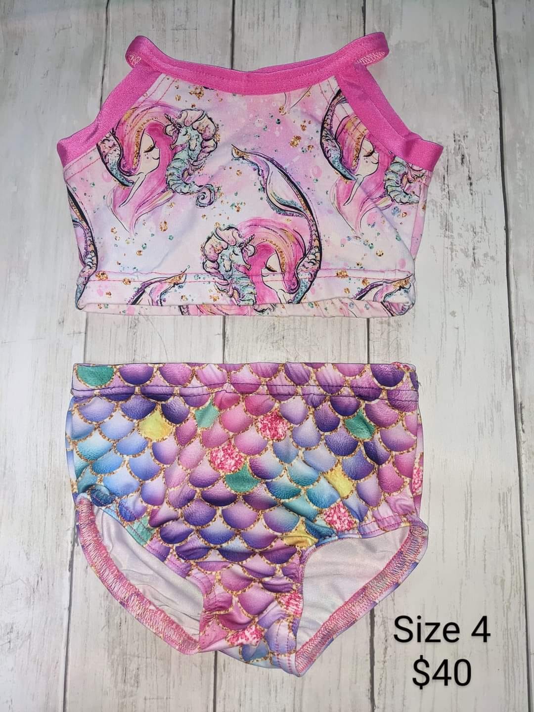 Size 4- Pink Mermaid Set