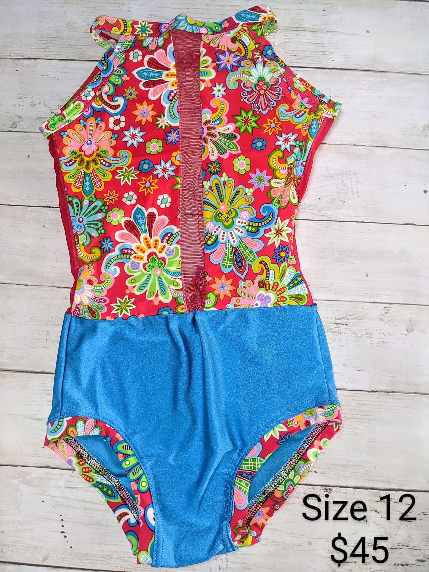 Size 12- Red Floral and Paisley Leo