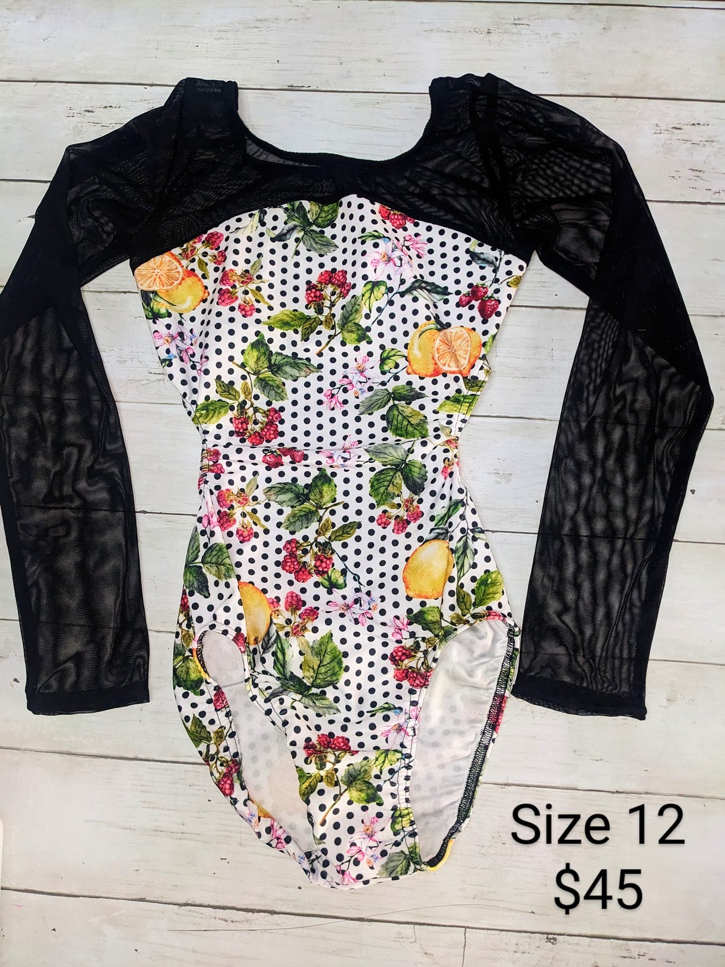 Size 12- Lemon Polka Dot Leo