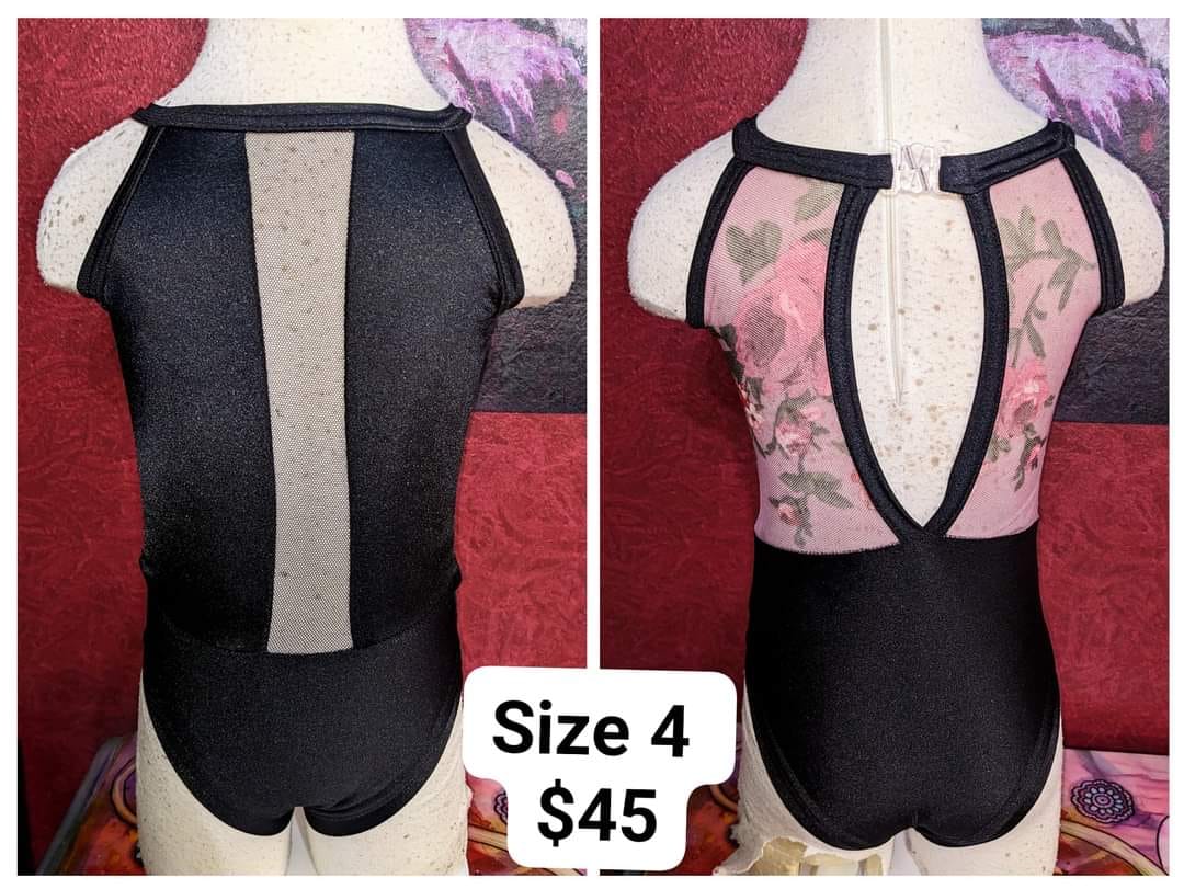 Size 4- Black & Mauve Mesh Leo
