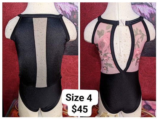 Size 4- Black & Mauve Mesh Leo