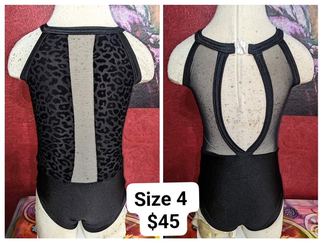 Size 4- Black Cheetah Velvet Leo