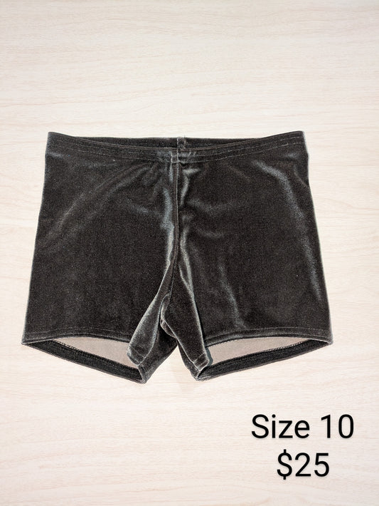 Size 10- Grey Velvet Shorts