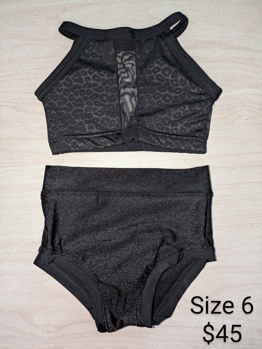 Size 6- Black Cheetah Set
