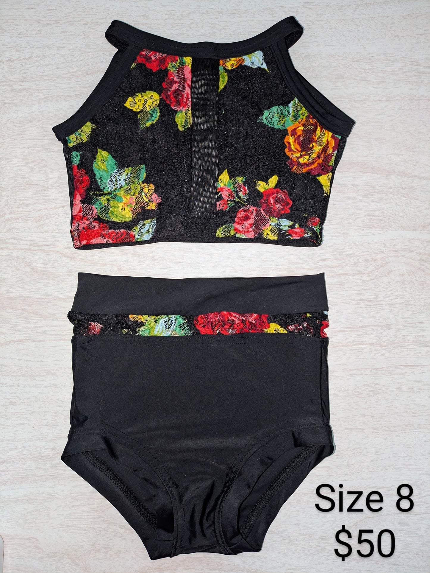 Size 8- Black Lace Set