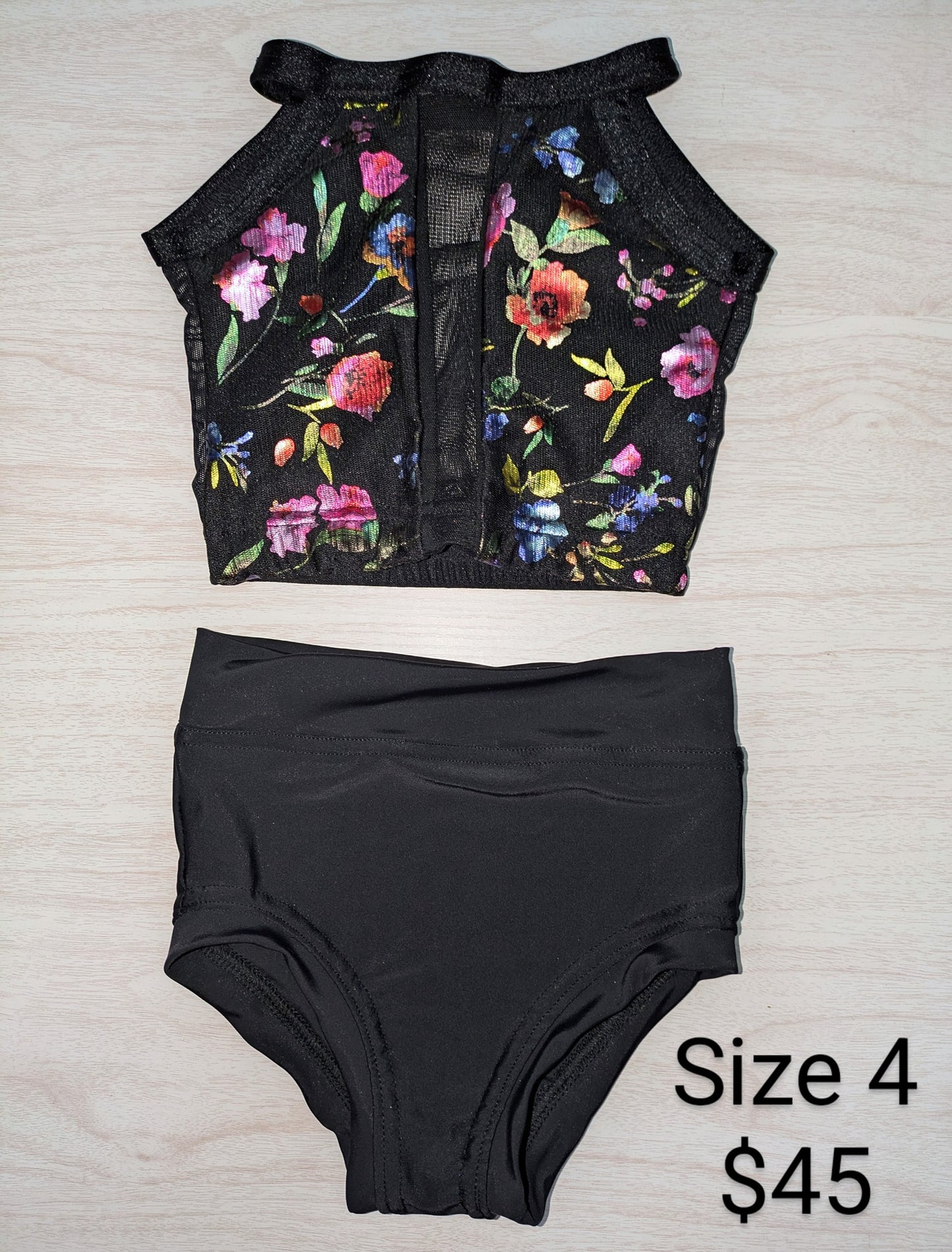 Size 4- Black Foil Floral Set