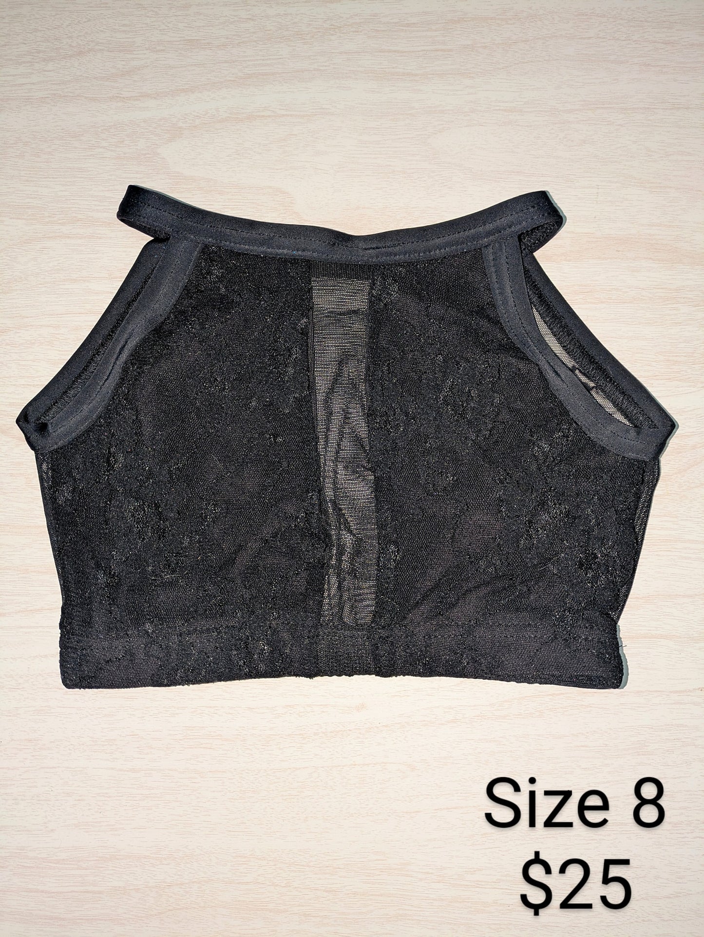 Size 8- Black Lace Top