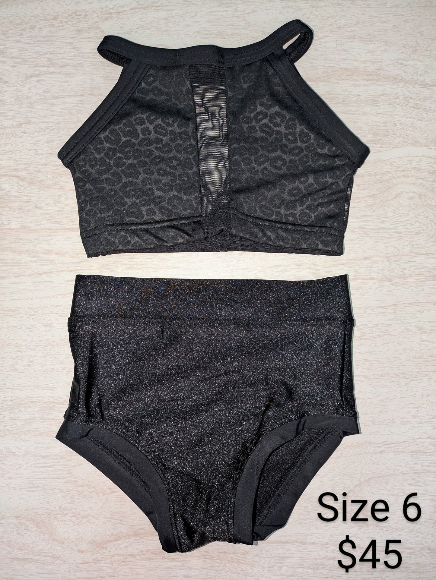 Size 6- Black Cheetah Set