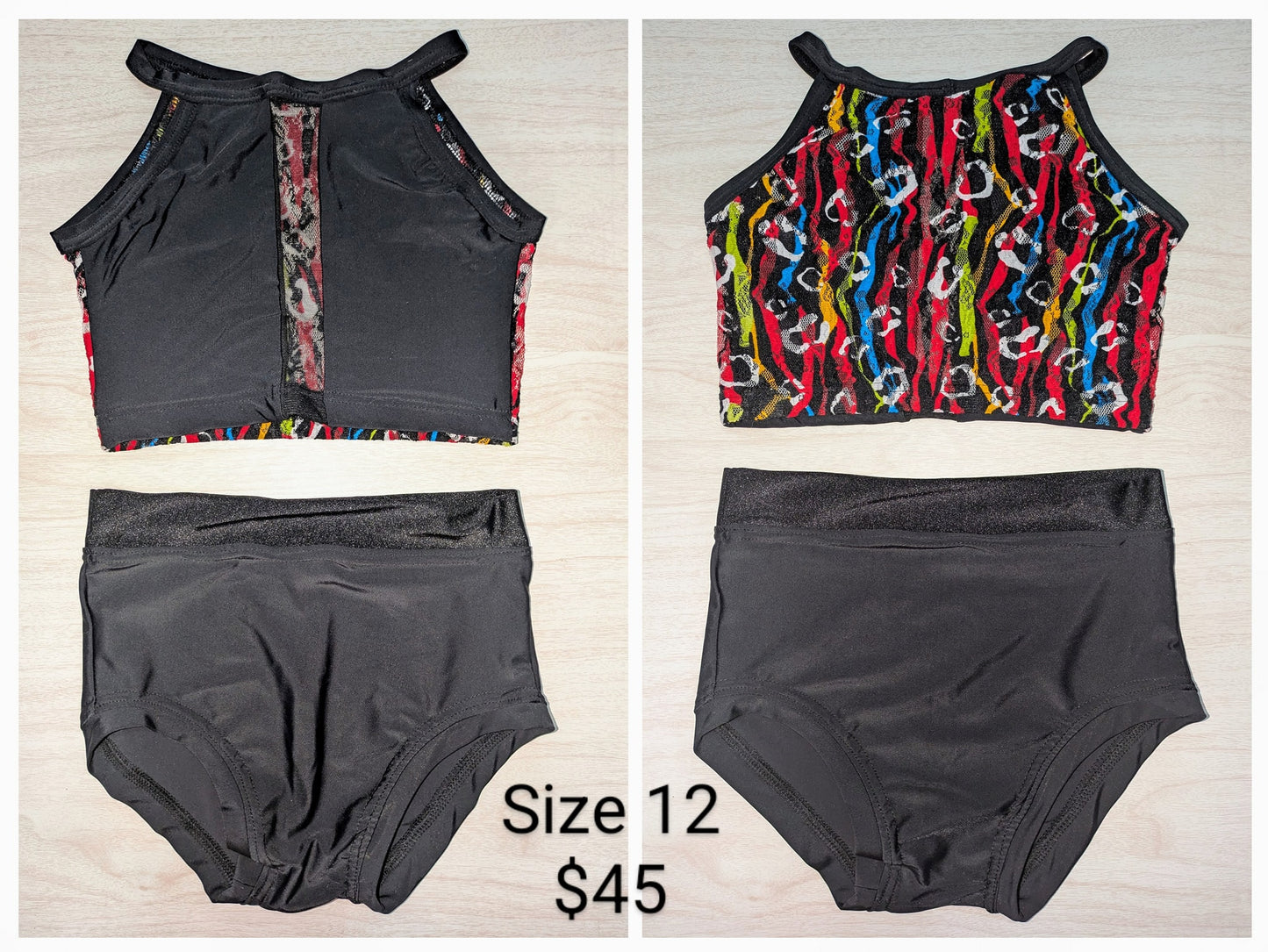 Size 12- Black with Lace Set