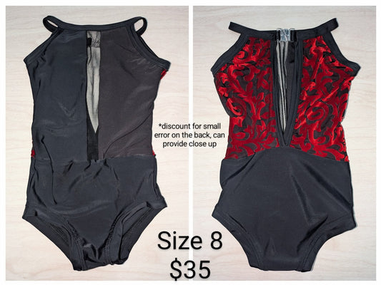 Size 8- Black and Red Velvet Leo