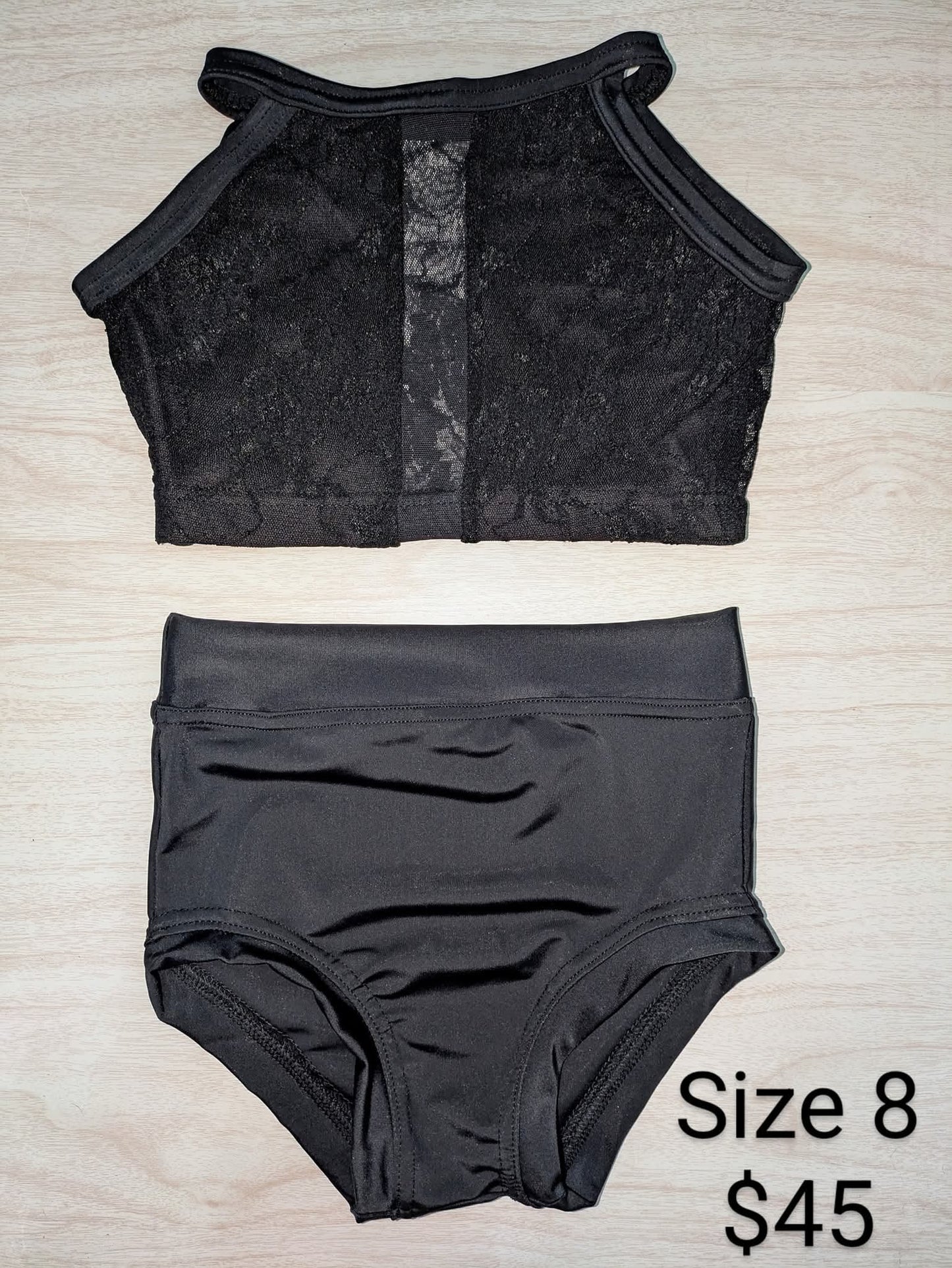 Size 8- Black Lace Set